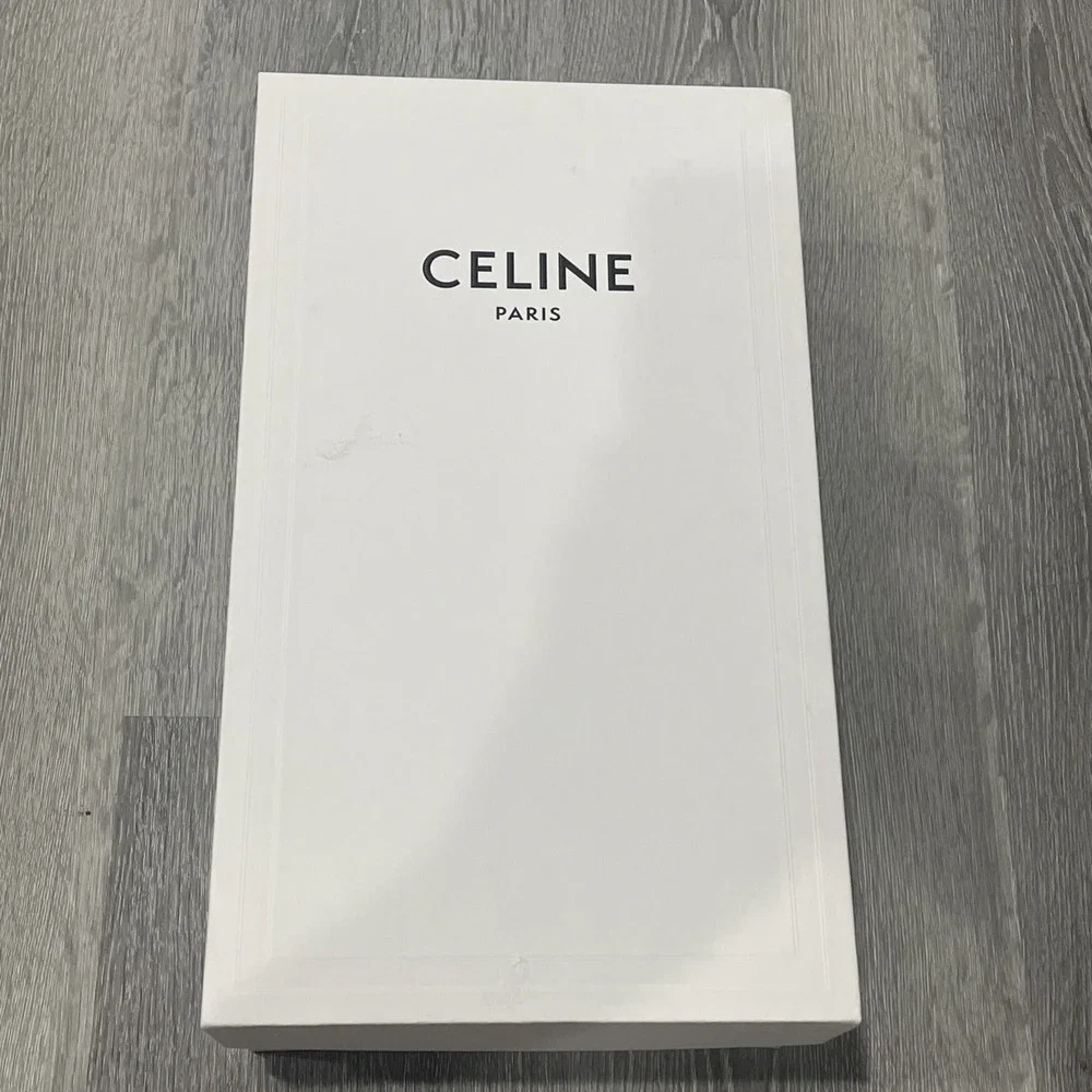Celine Trainer Calfskin CT-07 Low Top Sneaker White/Black Authentic Men's 39